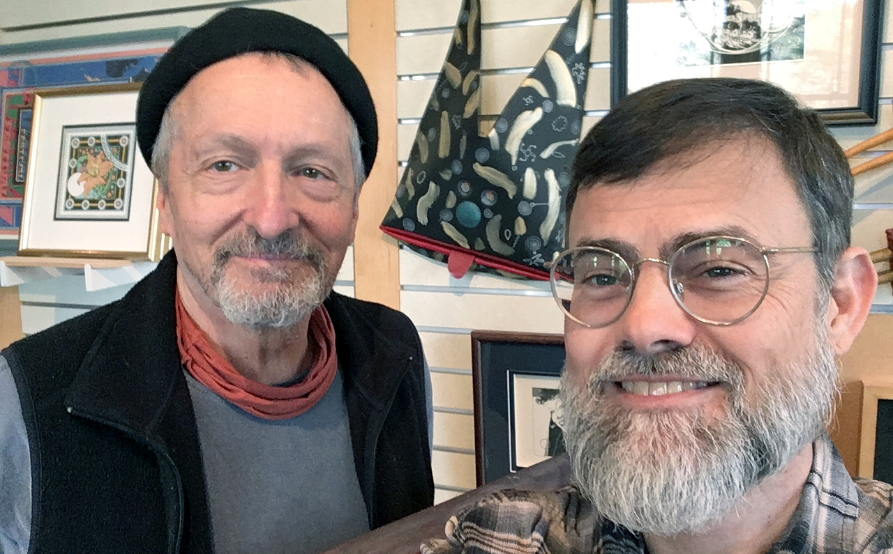 Jude with Jim Nelson at his Eureka Springs studio on November 18, 2022