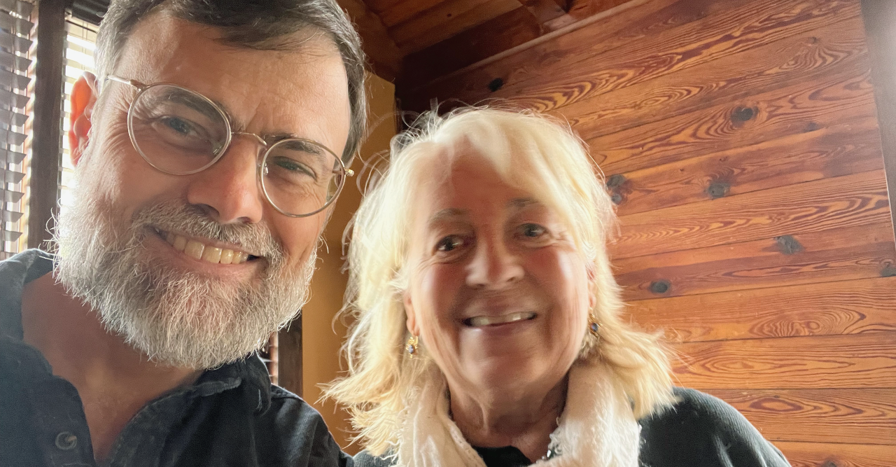 Jude Gaillot with Marcia Yearsley at the original Dairy Hollow House in Eureka Springs, Arkansas, on February 21, 2023.