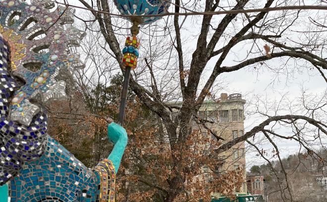Overlooking the Basin Park Hotel in Eureka Springs